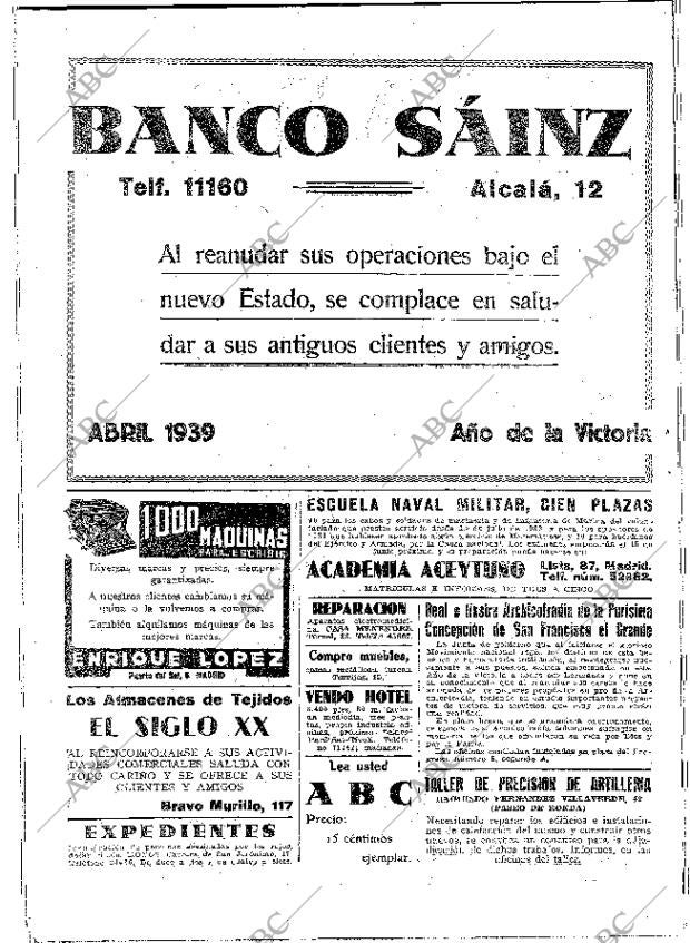 ABC MADRID 28-04-1939 página 2