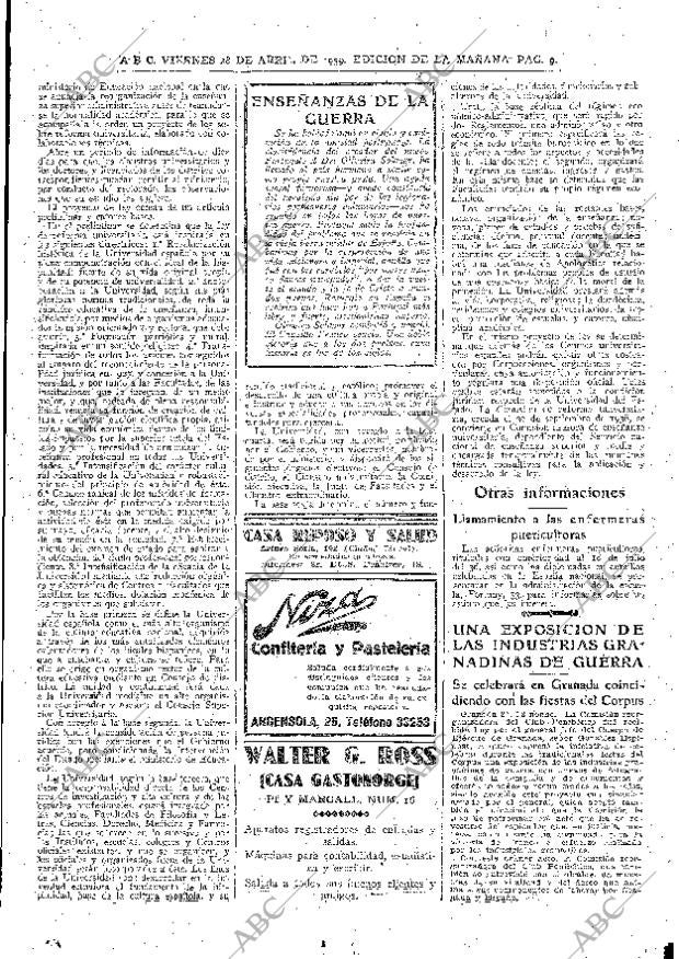 ABC MADRID 28-04-1939 página 9