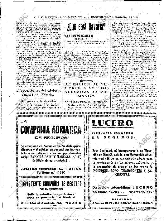 ABC MADRID 16-05-1939 página 8