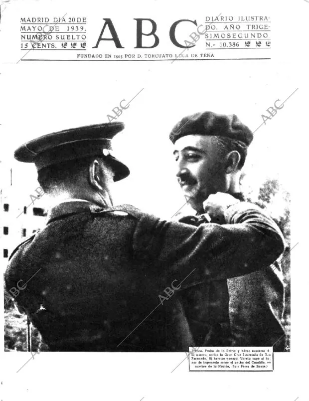 ABC MADRID 20-05-1939 página 1