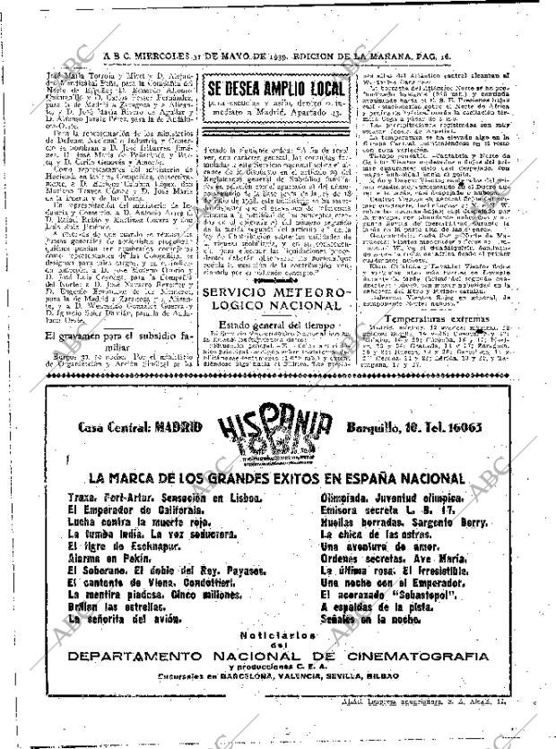 ABC MADRID 31-05-1939 página 16