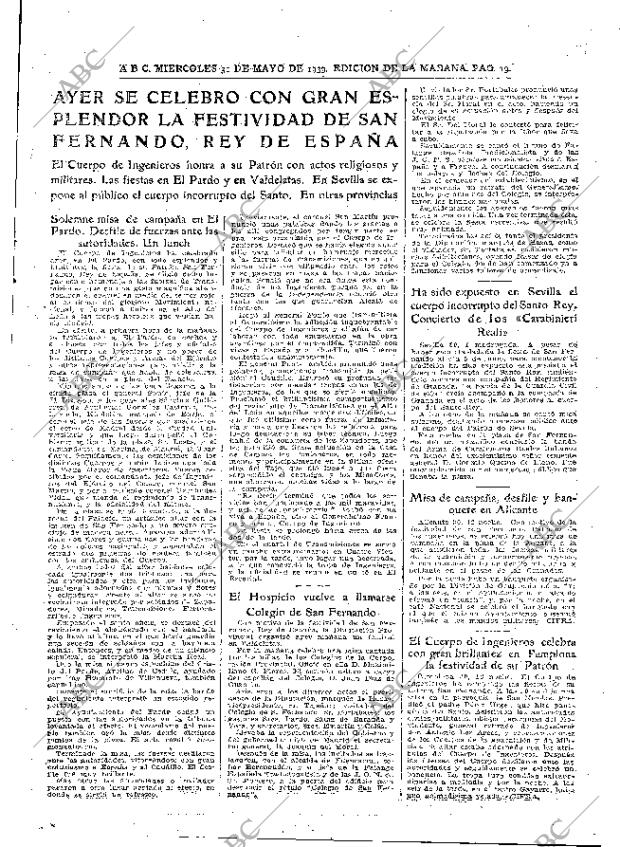 ABC MADRID 31-05-1939 página 19