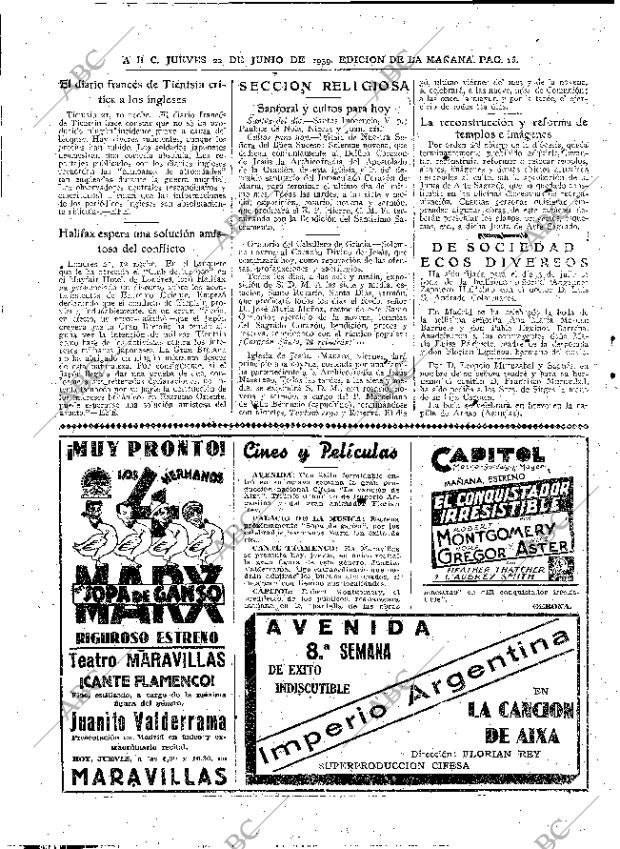 ABC MADRID 21-06-1939 página 16