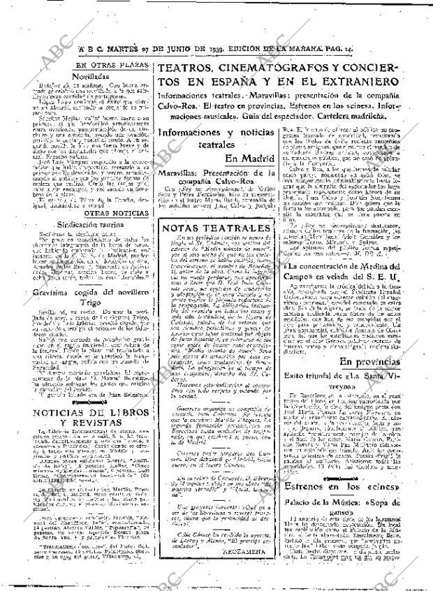 ABC MADRID 27-06-1939 página 14