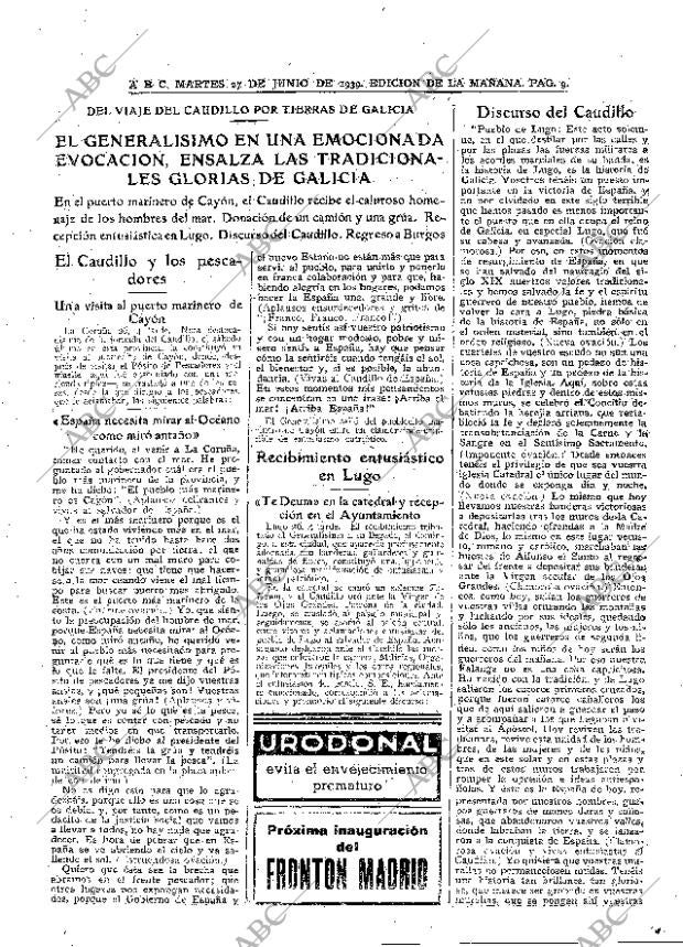 ABC MADRID 27-06-1939 página 9