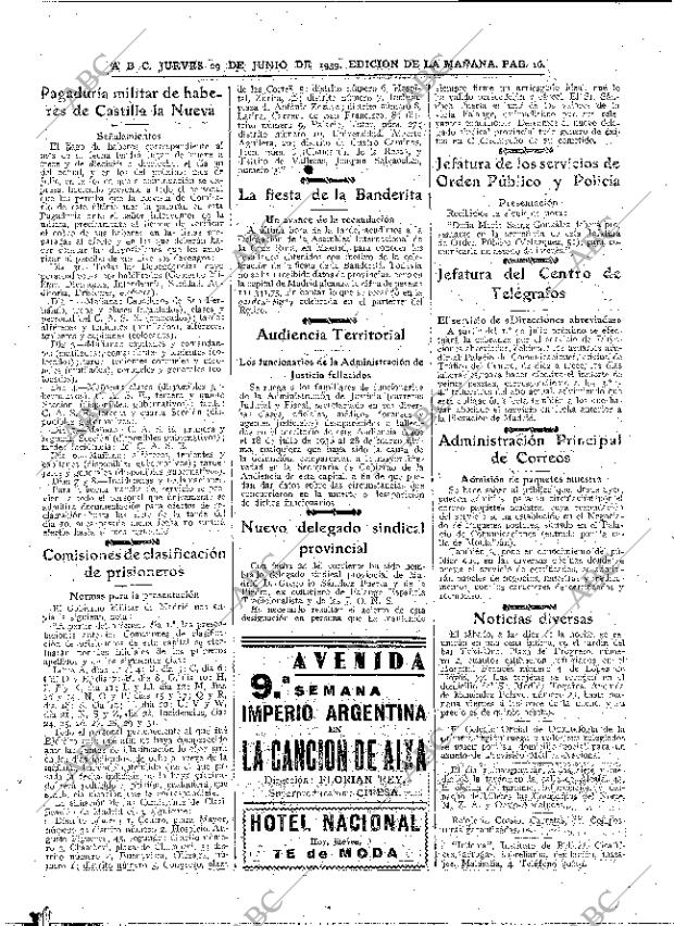 ABC MADRID 29-06-1939 página 16