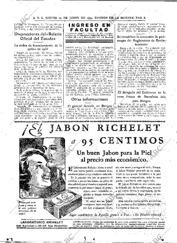 ABC MADRID 29-06-1939 página 8