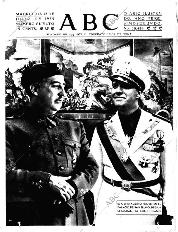 ABC MADRID 15-07-1939 página 1