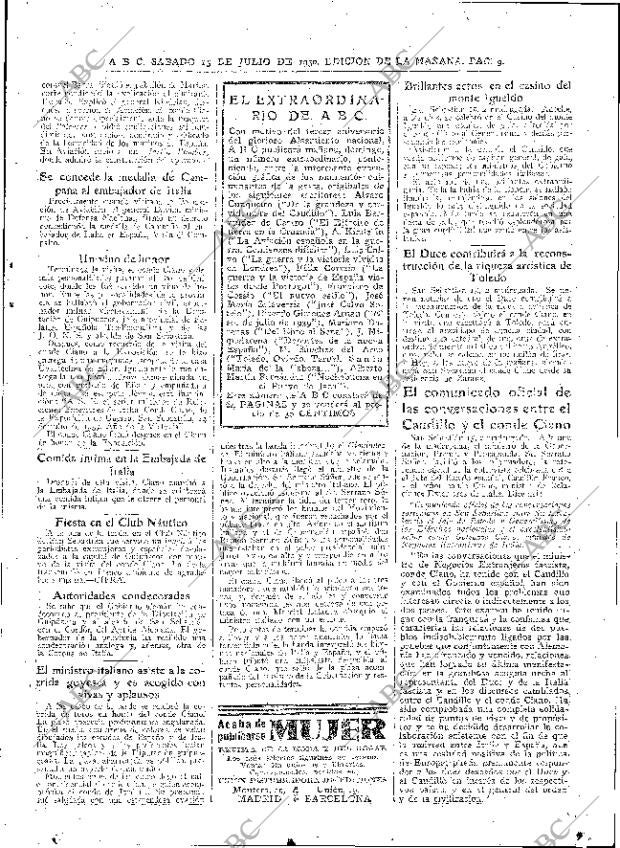 ABC MADRID 15-07-1939 página 9