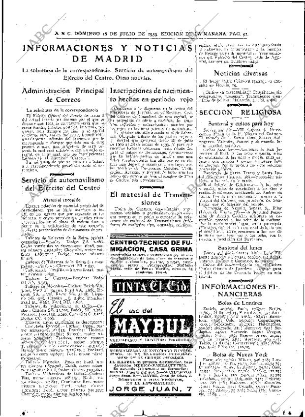 ABC MADRID 16-07-1939 página 51