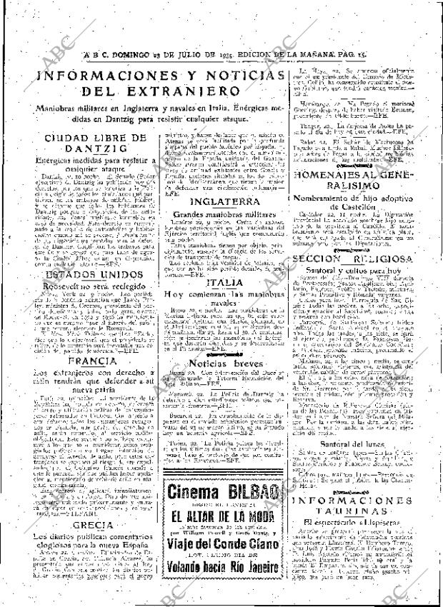 ABC MADRID 23-07-1939 página 15