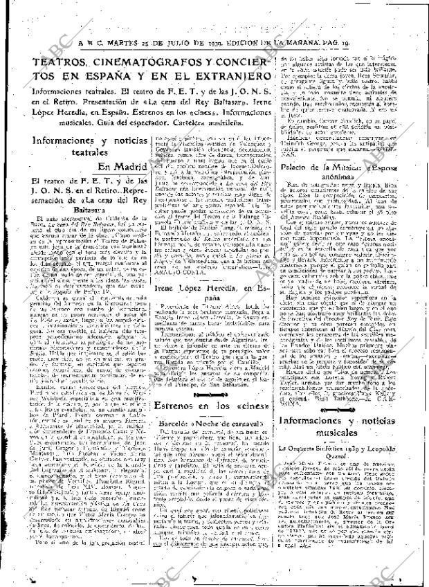 ABC MADRID 25-07-1939 página 19
