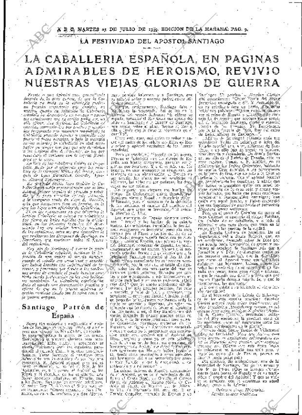 ABC MADRID 25-07-1939 página 9