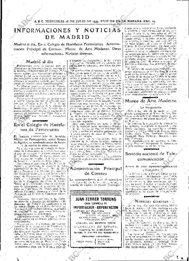 ABC MADRID 26-07-1939 página 19