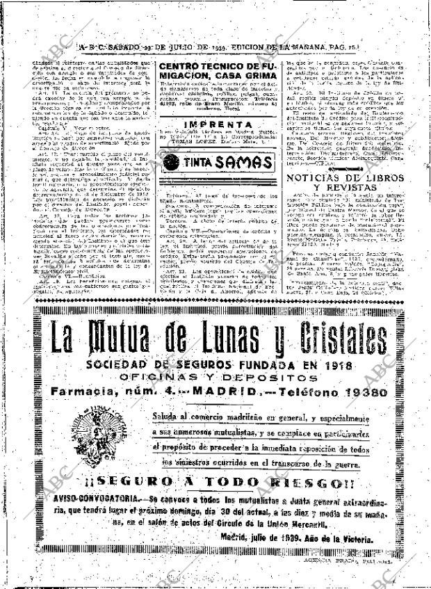 ABC MADRID 29-07-1939 página 16