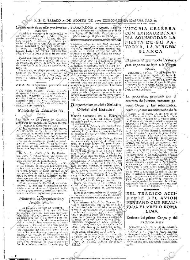 ABC MADRID 05-08-1939 página 10