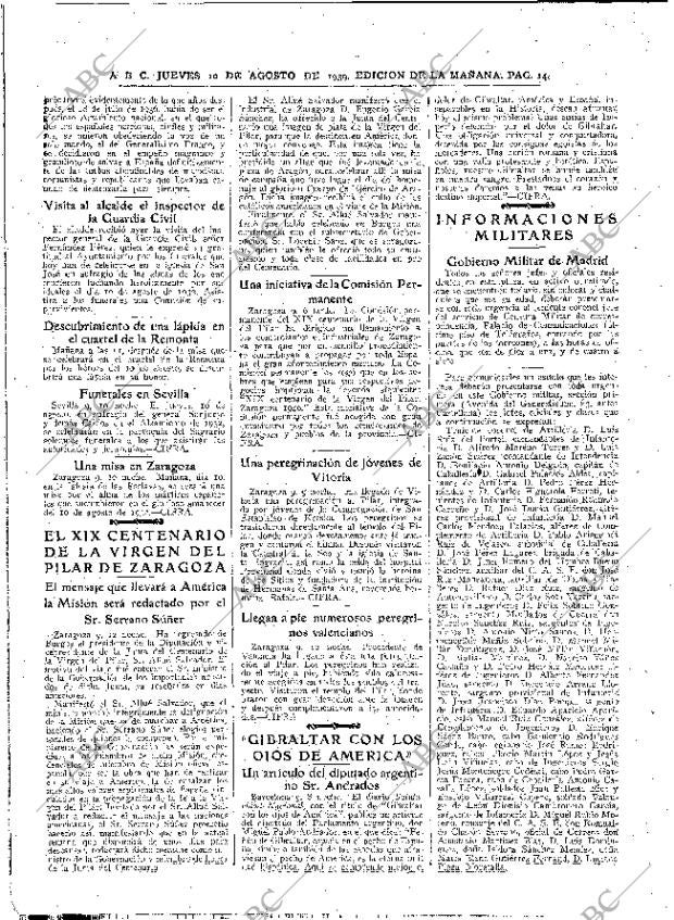 ABC MADRID 10-08-1939 página 14