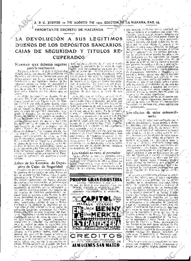 ABC MADRID 10-08-1939 página 15