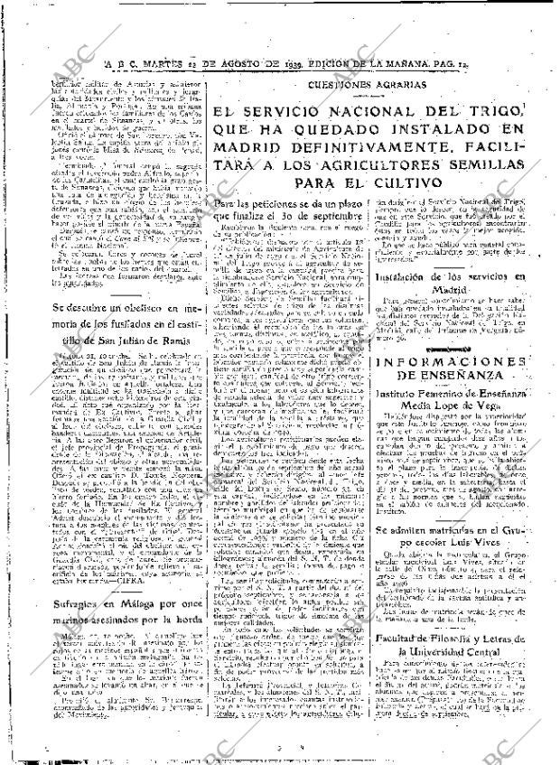 ABC MADRID 22-08-1939 página 12