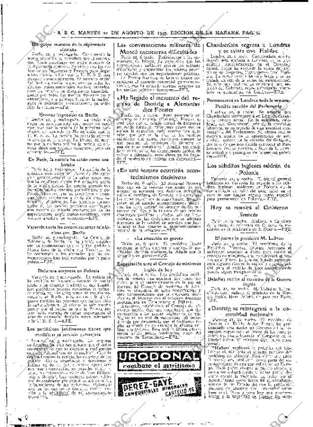 ABC MADRID 22-08-1939 página 8