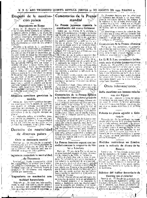 ABC SEVILLA 31-08-1939 página 9