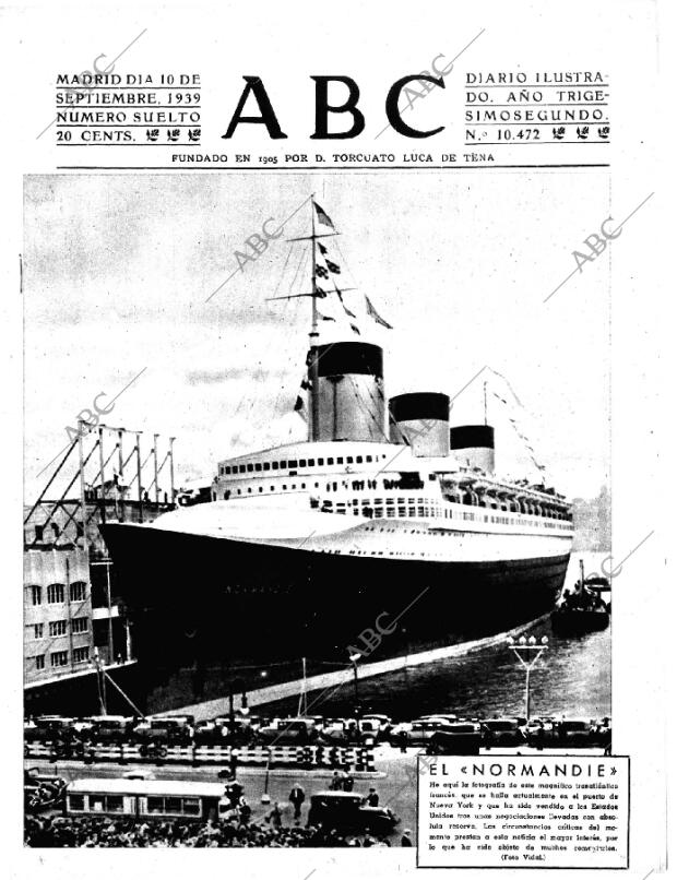 ABC MADRID 10-09-1939 página 1