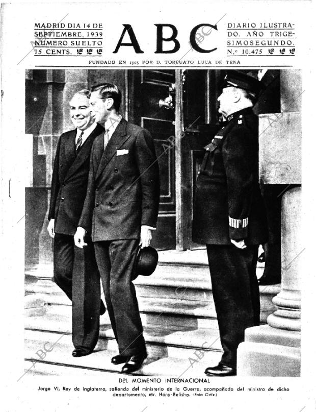 ABC MADRID 14-09-1939 página 1