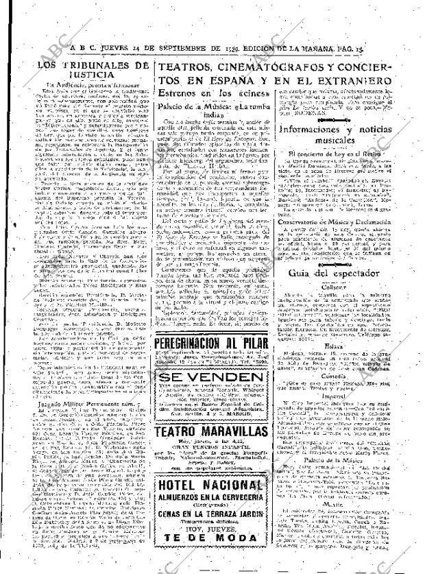 ABC MADRID 14-09-1939 página 15