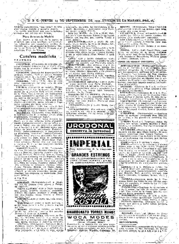 ABC MADRID 14-09-1939 página 16