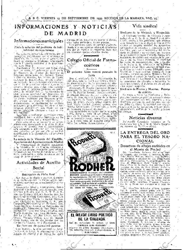 ABC MADRID 15-09-1939 página 19