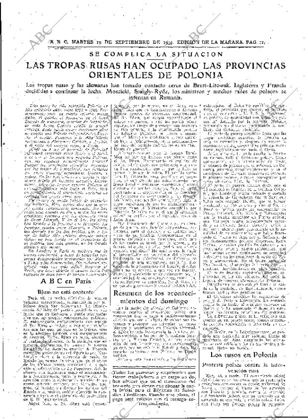 ABC MADRID 19-09-1939 página 11