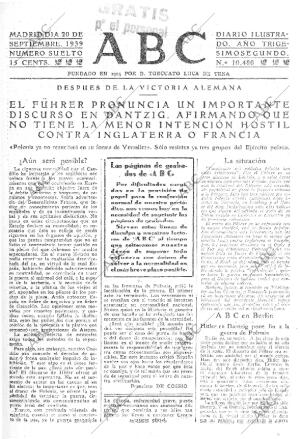 ABC MADRID 20-09-1939 página 1