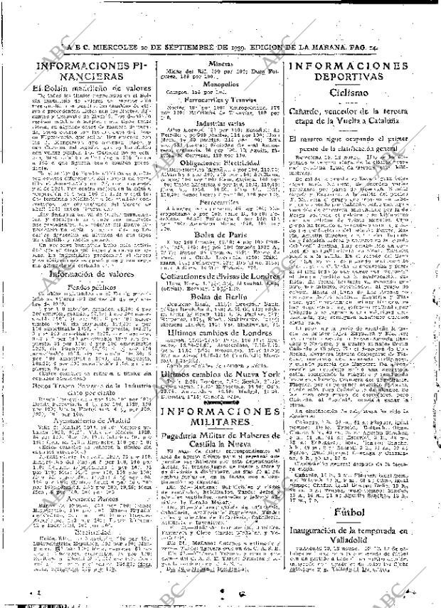 ABC MADRID 20-09-1939 página 14