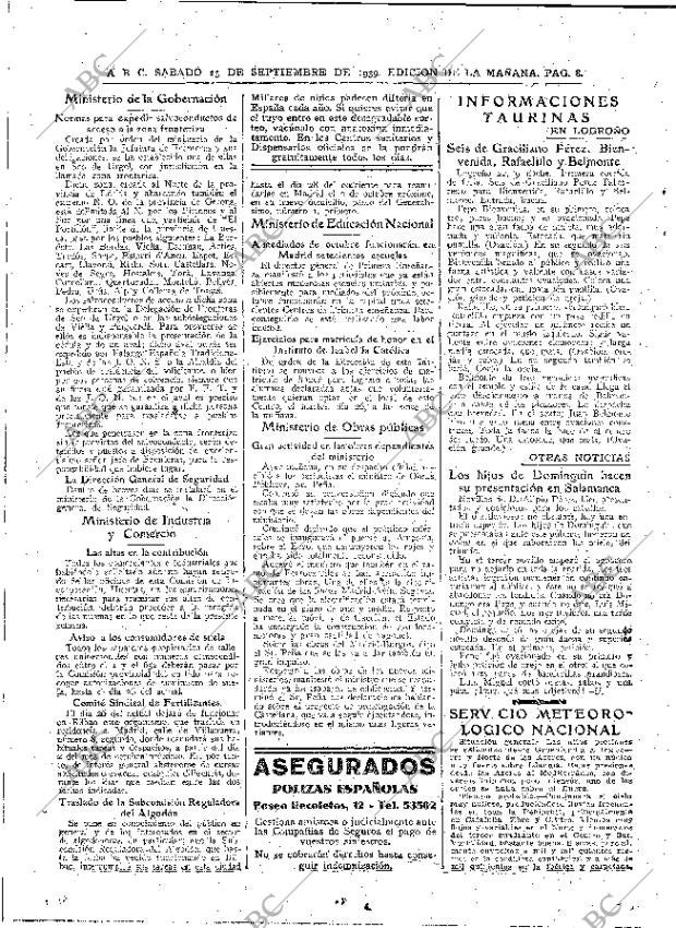 ABC MADRID 23-09-1939 página 8