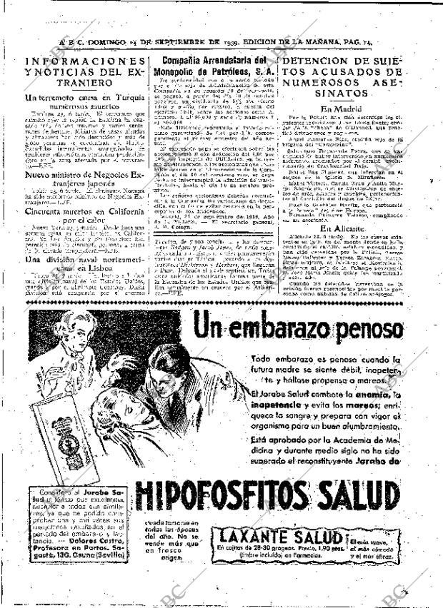 ABC MADRID 24-09-1939 página 14