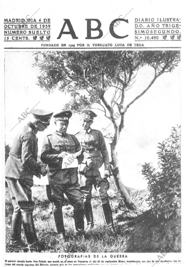 ABC MADRID 04-10-1939 página 1