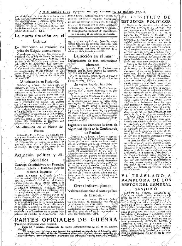 ABC MADRID 14-10-1939 página 9