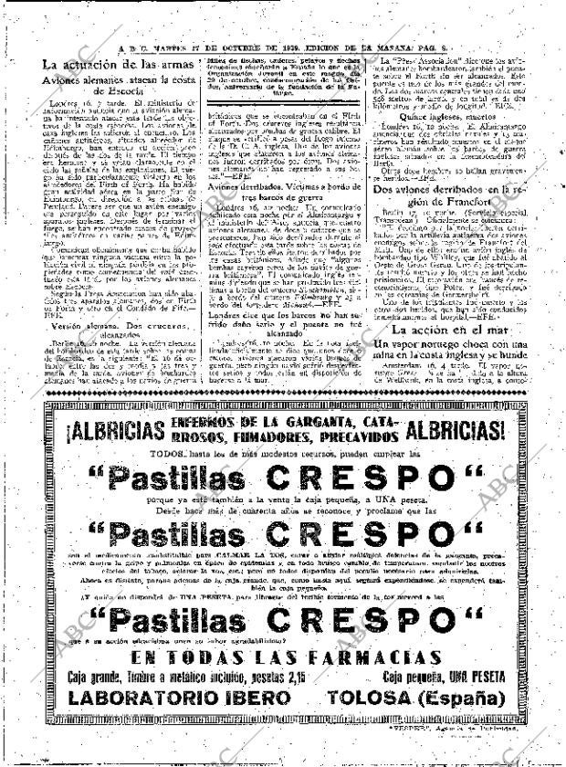 ABC MADRID 17-10-1939 página 8