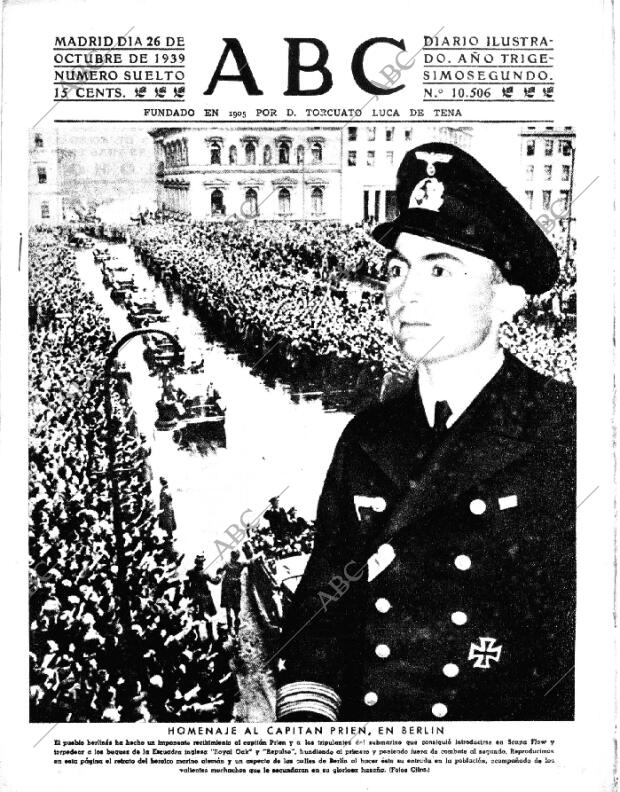 ABC MADRID 26-10-1939 página 1