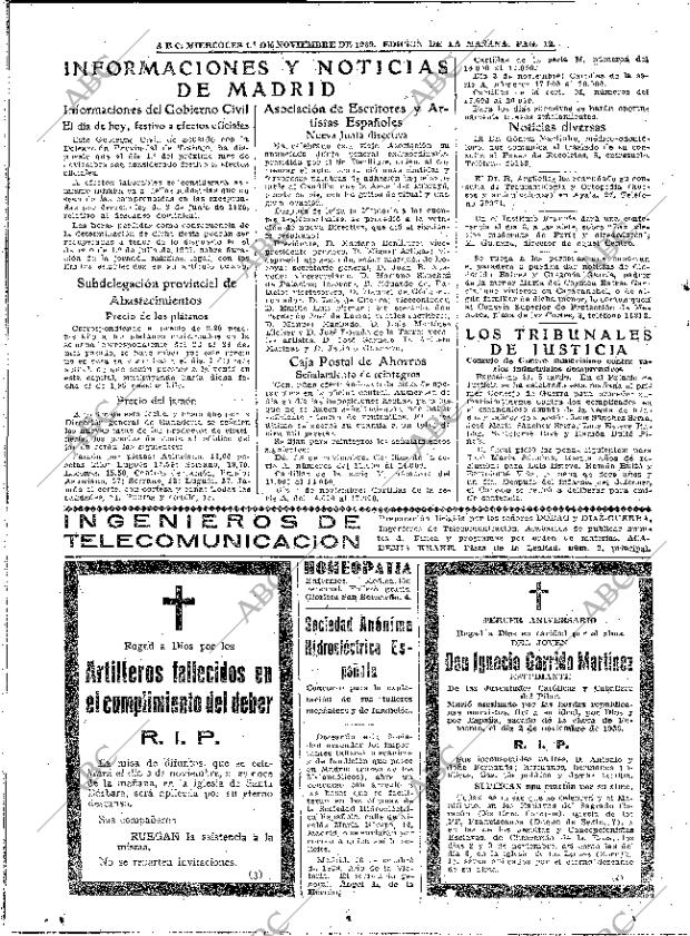 ABC MADRID 01-11-1939 página 12