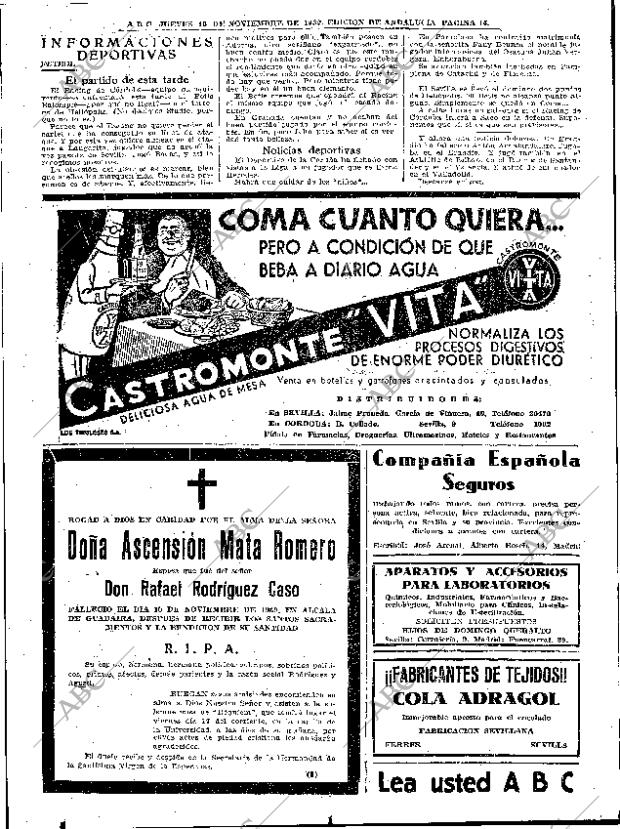 ABC SEVILLA 16-11-1939 página 14