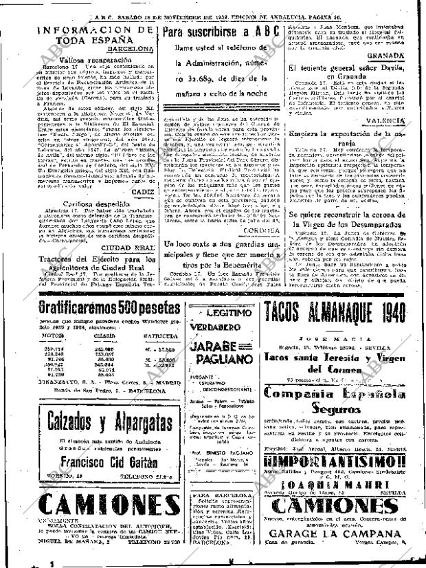 ABC SEVILLA 18-11-1939 página 16