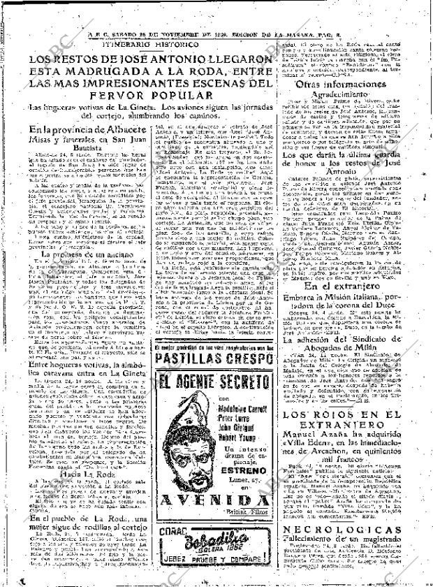 ABC MADRID 25-11-1939 página 8