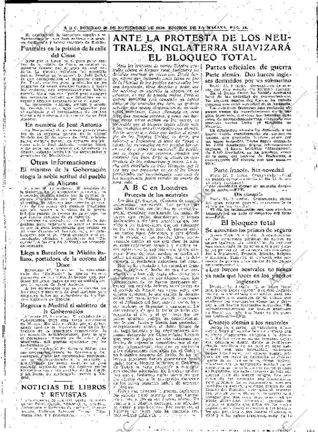 ABC MADRID 26-11-1939 página 14