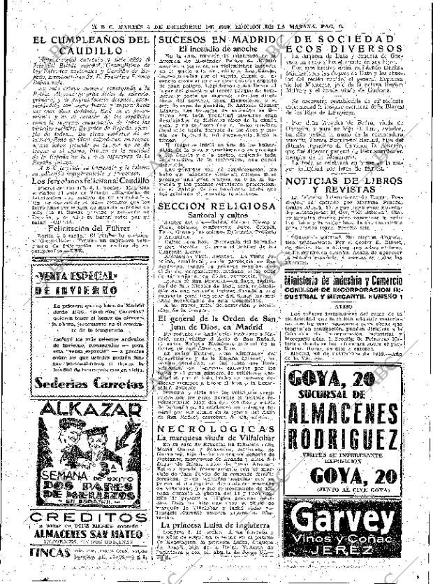 ABC MADRID 05-12-1939 página 9