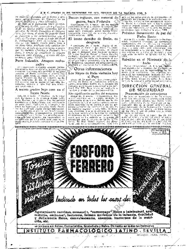 ABC MADRID 21-12-1939 página 8