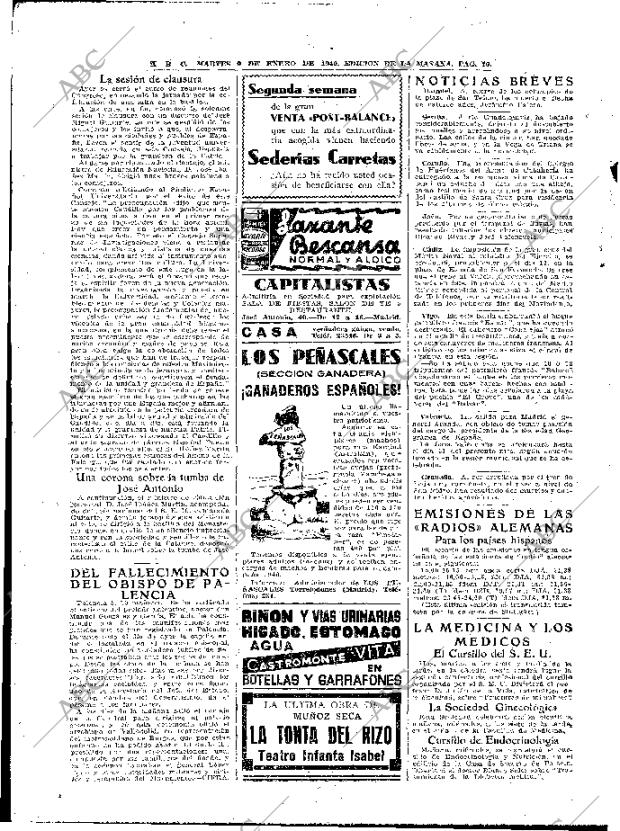 ABC MADRID 09-01-1940 página 10