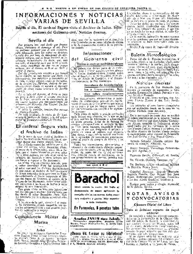 ABC SEVILLA 09-01-1940 página 11