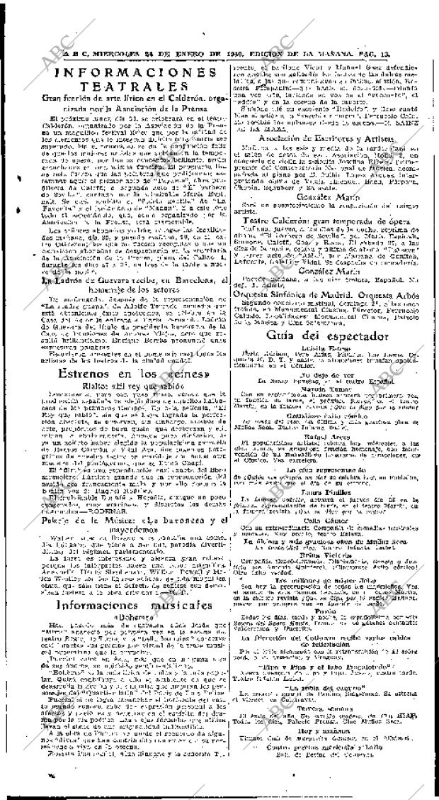 ABC MADRID 24-01-1940 página 13