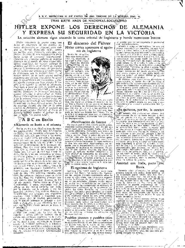 ABC MADRID 31-01-1940 página 9